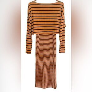 Free People FP Beach Striped Zinnia Set Black Combo Size XS